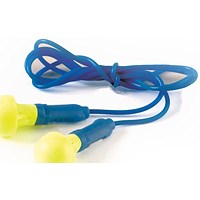 3M E-A-R Push In Corded Earplugs, Yellow & Blue, Pack of 100