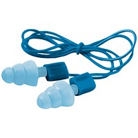 3M E-A-R Tracer 20 Corded Earplugs, Blue, Pack of 50