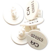 Versapak Numbered Button Seal, White, Pack of 500