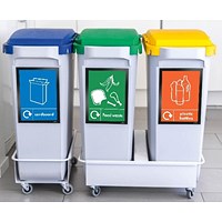 Durable Durabin Grey 60 Litre Hinged Lid Recycling Bin Bundle