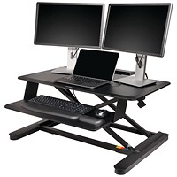 Kensington Smartfit Tabletop Sit Stand Workstation, Adjustable Height, Black