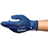 Ansell Hyflex 11-819 Esd Touchscreen Gloves, Blue, Medium, Pack of 12