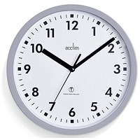 Acctim Nardo Radio Controlled Wall Clock, 200mm, Grey