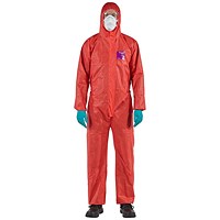 Ansell Alpha-Tec 1500 Coverall, Red, Large