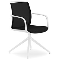 Atelier CT White & Black Swivel Visitors Chair