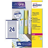 Avery L7170-25 Laser Eurofolio Labels, 134x11mm, White, 600 Labels