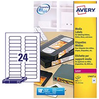 Avery L7665-25 Mini Data Cartridge Label, 72x21.1mm, White, 600 Labels