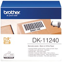 Brother DK-11240 Barcode Labels, Black on White, 102x51mm, 600 Labels Per Roll