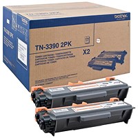 Brother TN3390TWIN Black Super High Yield Laser Toner Cartridges (Twin Pack)