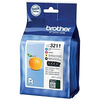 Brother LC3211 Ink Cartridges - Black, Cyan, Magenta and Yellow (4 Cartridges)