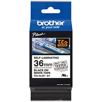 Brother P-Touch TZe-SL261 Self-Laminating Label Tape, Black on White, 36mmx8m