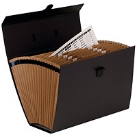 Bankers Box Handifile Expanding Organiser Briefcase, 19 Part, A4, Black