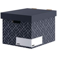Bankers Box Decor Storage Box, Midnight Blue, Pack of 5
