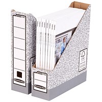 Bankers Box Cardboard Magazine Files, Grey, Pack of 10