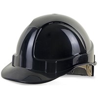 Beeswift Wheel Ratchet Vented Safety Helmet, Black