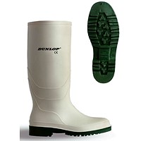 Dunlop Pricemastor PVC Non-Safety Wellington Boots, White, 7