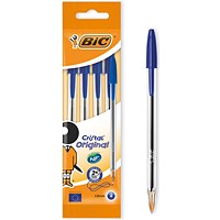 Bic Cristal Ballpoint Pen, Blue, Pack of 40