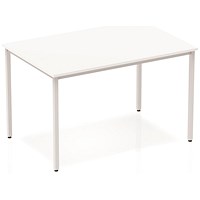 Impulse Rectangular Table, 1200mm, White, Silver Box Frame Leg