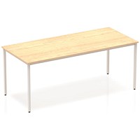 Impulse Rectangular Table, 1800mm, Maple, Silver Box Frame Leg