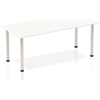 Impulse Rectangular Table, 1800mm, White, Silver Post Leg