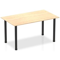 Impulse Rectangular Table, 1400mm, Maple, Black Post Leg