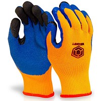 Beeswift Latex Thermo-Star Fully Dipped Gloves, Orange, Large