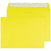 Blake Plain Yellow C5 Envelopes, Peel and Seal, 120gsm, Pack of 250