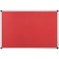 Bi-Office Aluminium Trim Felt Notice Board 1200x900mm Red