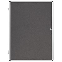 Bi-Office Enclore Felt Indoor Lockable Glazed Case, 720x981x35mm, Grey