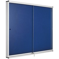 Bi-Office Lockable Internal Display Case, 890x625mm, Blue