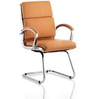 Classic Visitor Cantilever Leather Chair, Tan