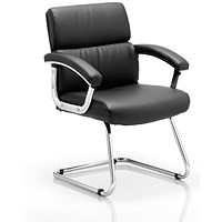 Desire Visitor Cantilever Leather Chair, Black