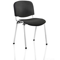 ISO Chrome Frame Stacking Chair, Black
