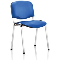 ISO Chrome Frame Stacking Chair, Blue Vinyl