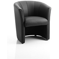 Neo Single Seat Leather Tub Chair, Black