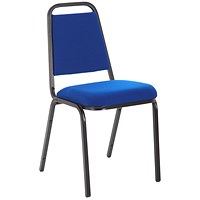 Banqueting Stacking Visitor Chair, Black Frame, Blue