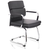 Advocate Leather Visitor Chair, Black