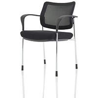 Brunswick Deluxe Mesh Visitors Chair, Chrome Frame, Black
