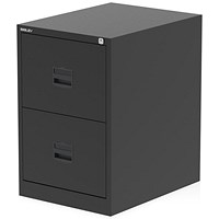 Qube by Bisley Foolscap Filing Cabinet, 2 Drawer, Black