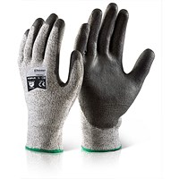 B-Safe Kutstop Polyurethane Gloves, Black, Large