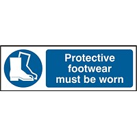 B-Safe Protective Footwear Must Be Worn Sign, 300x100mm, PVC, Pack of 5