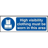 B-Safe High Visibility Clothing Must Be Worn Sign, 200x300mm, PVC, Pack of 5