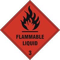 B-Safe Flammable Liquid Sign, 200x200mm, Self Adhesive, Pack of 5