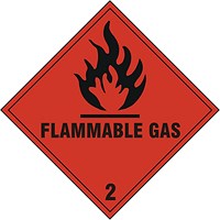 B-Safe Flammable Gas Sign, 200x200mm, Self Adhesive, Pack of 5