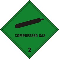 B-Safe Compressed Gas Sign, 200x200mm, Self Adhesive, Pack of 5