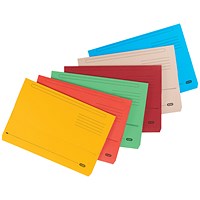 Elba Strongline Document Wallets, 315gsm, Foolscap, Assorted, Pack of 10