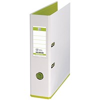 Oxford A4 Lever Arch File, 80mm Spine, Plastic, White & Lime