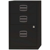 Bisley A4 Home Filing Cabinet, 3 Drawer, Black