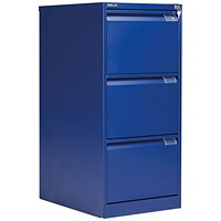 Bisley Foolscap Filing Cabinet, 3 Drawer, Blue