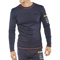 Beeswift Arc Compliant T-Shirt, Long Sleeve, Navy Blue, 4XL
